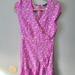 J. Crew Pink Faux Wrap Dress